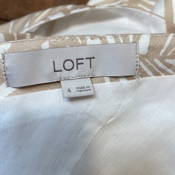 LOFT Palm Tie Back Flare Dress Size 4 - Picture 11 of 11